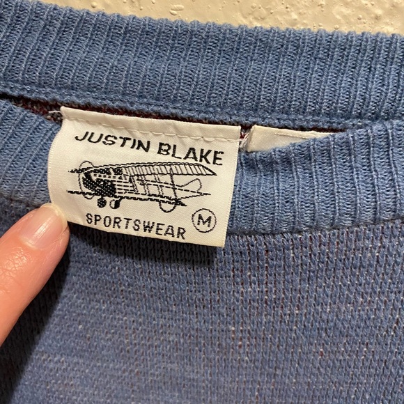 Vintage 1970’s Justin Blake Diamond Sweater Small/Medium - Picture 2 of 2
